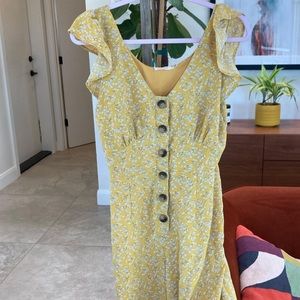 Blu Pepper yellow and floral jumpsuit
